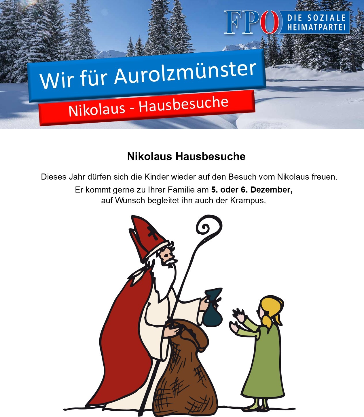 Nikolaus Hausbesuche 2025 / Neue Termine für 6.